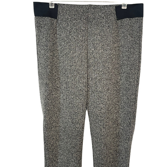 Chaps Sz L Pull-On Ankle Leggings Exposed Elastic on Waist Sides Black Stretchy - Picture 4 of 10